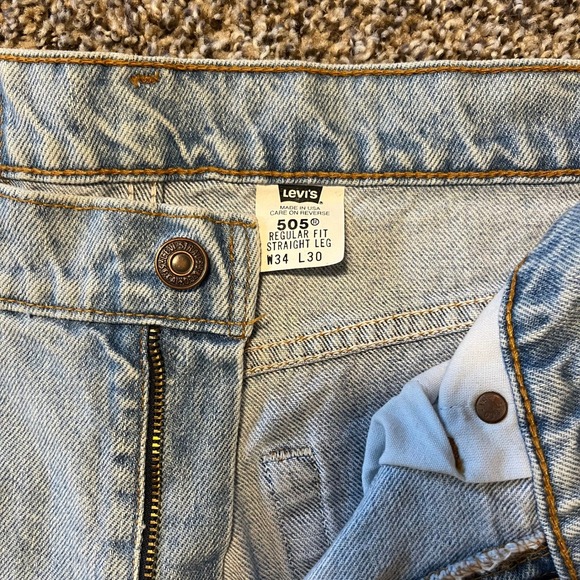 Unworn Vintage Levi's 505 Regular Fit Jeans 34x30 Made in USA 90s Deadstock - Picture 4 of 8